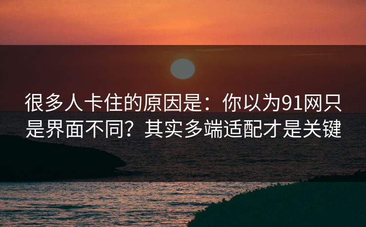 很多人卡住的原因是：你以为91网只是界面不同？其实多端适配才是关键